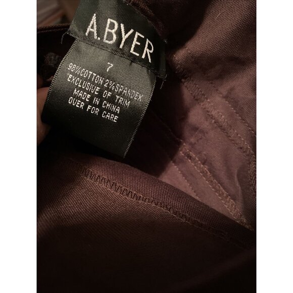 A. Byer Pants‎ Cropped Women’s Size 7 Junior’s Mid Rise Brown Ladies New - Picture 6 of 7